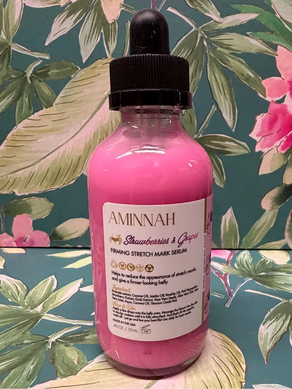 Aminnah Strawberries & Grapes Firming Stretch Mark Serum 4 oz Handmade